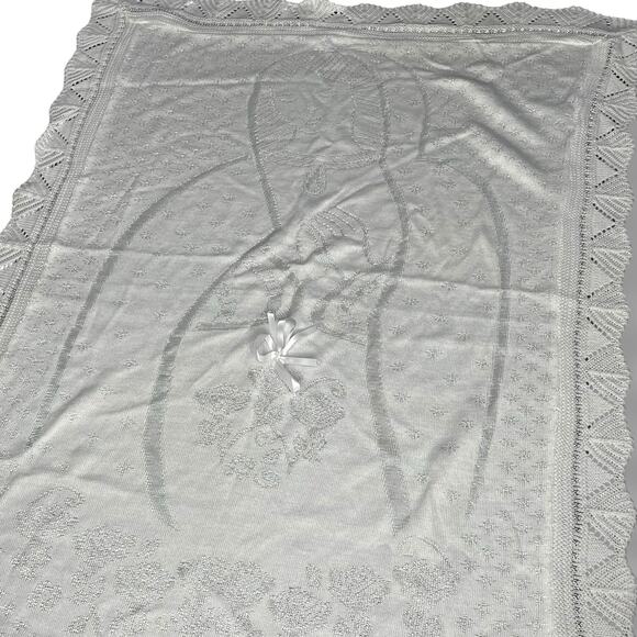 Baptism Blanket Creaciones Baby Patros Afghan Virgin Mary Christening Receiving - Picture 4 of 14